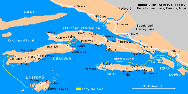 mapa Pelje�ac